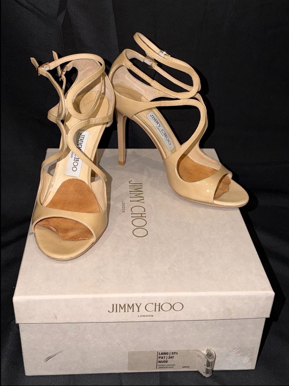 Authentic Jimmy Choo Beige Strappy High Heel Sandals